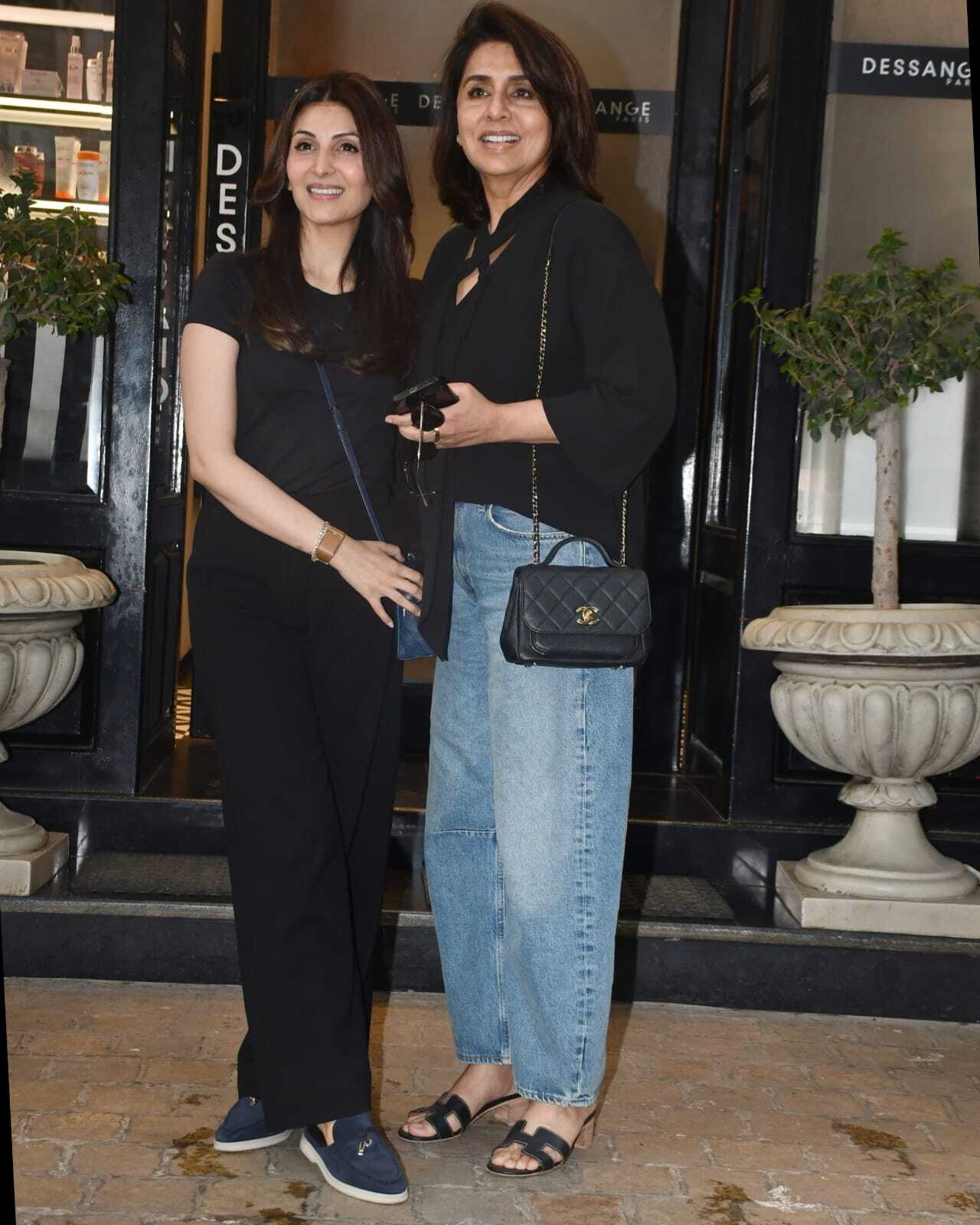 Mother-daughter duo Neetu Kapoor and Riddhima Kapoor Sahni were seen twinning in black as they were spotted at a salon.